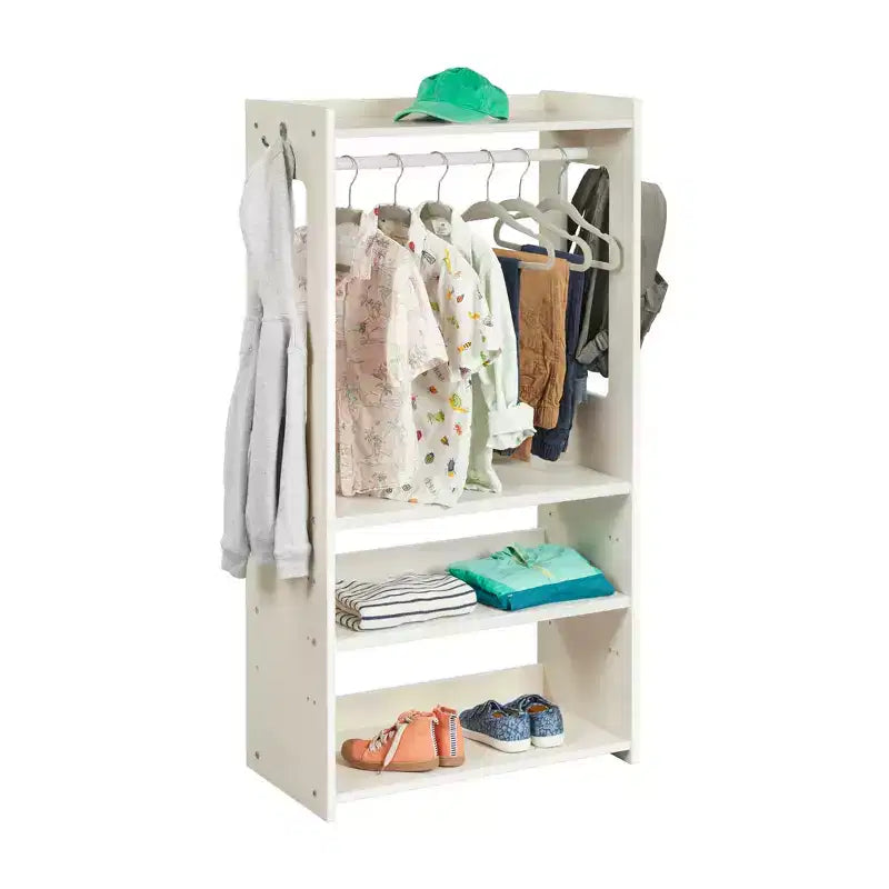ECR4Kids Portant à vêtements pour enfants TrendiTot avec étagères réglables, armoire pour tout-petits