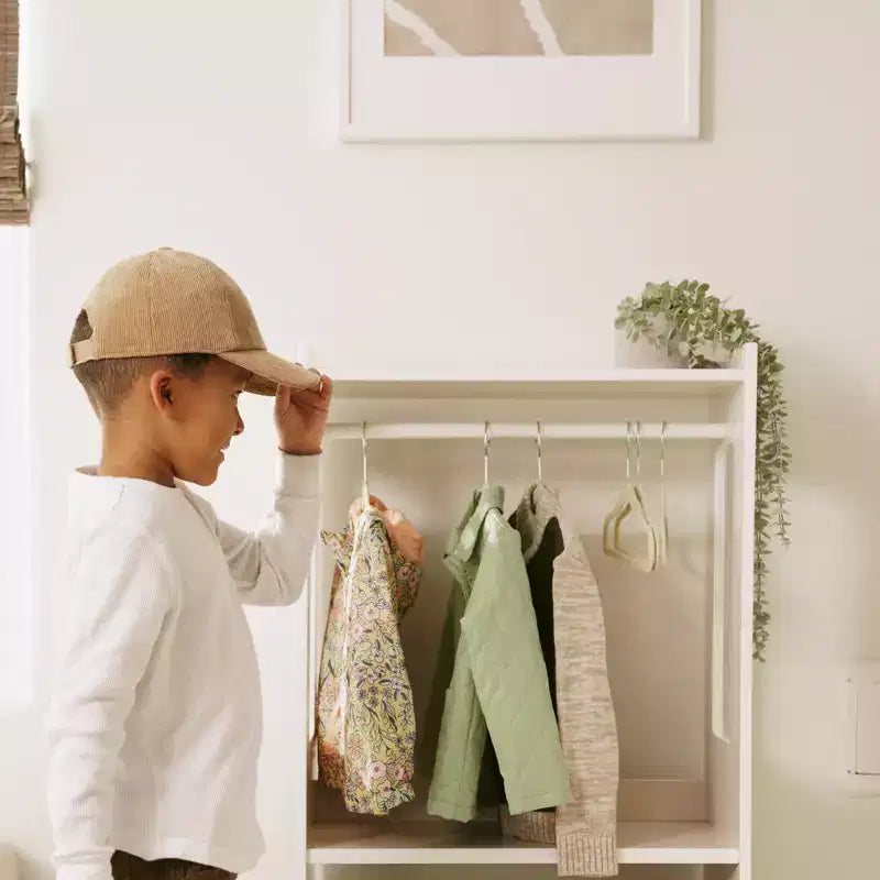 ECR4Kids Portant à vêtements pour enfants TrendiTot avec étagères réglables, armoire pour tout-petits