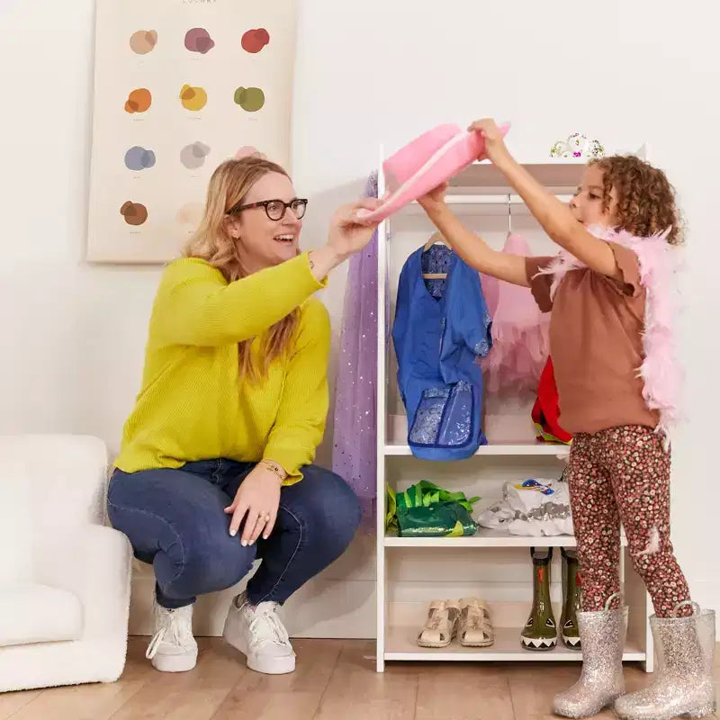 ECR4Kids Portant à vêtements pour enfants TrendiTot avec étagères réglables, armoire pour tout-petits