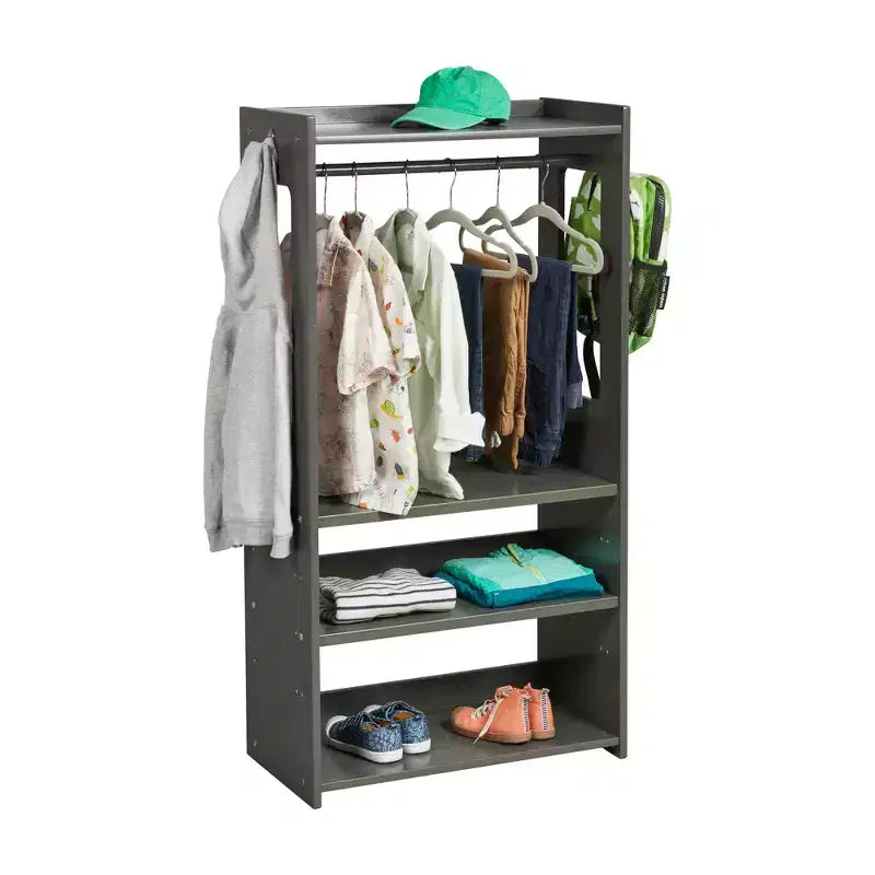 ECR4Kids Portant à vêtements pour enfants TrendiTot avec étagères réglables, armoire pour tout-petits