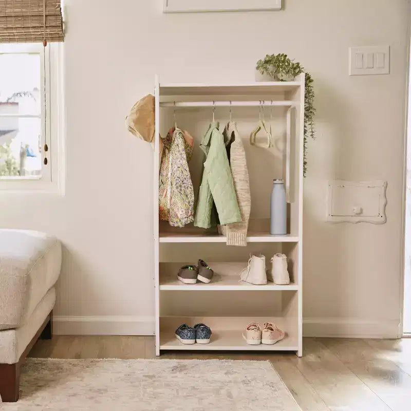 ECR4Kids Portant à vêtements pour enfants TrendiTot avec étagères réglables, armoire pour tout-petits