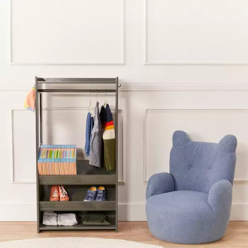 ECR4Kids Portant à vêtements pour enfants TrendiTot avec étagères réglables, armoire pour tout-petits