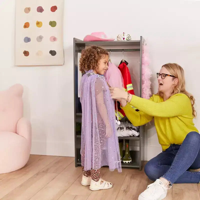 ECR4Kids Portant à vêtements pour enfants TrendiTot avec étagères réglables, armoire pour tout-petits