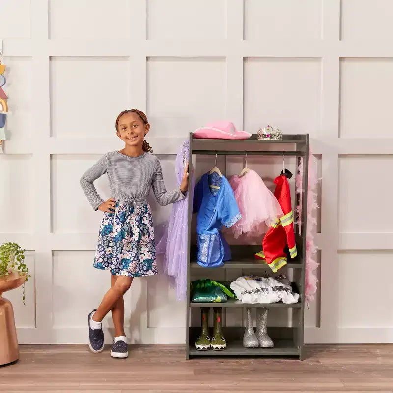 ECR4Kids Portant à vêtements pour enfants TrendiTot avec étagères réglables, armoire pour tout-petits