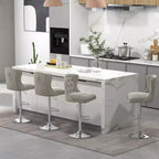 Costway Lot de 2 chaises de bar en velours hollandais, tabourets de bar avec repose-pieds, base en métal, anneau antidérapant, rose/beige/gris