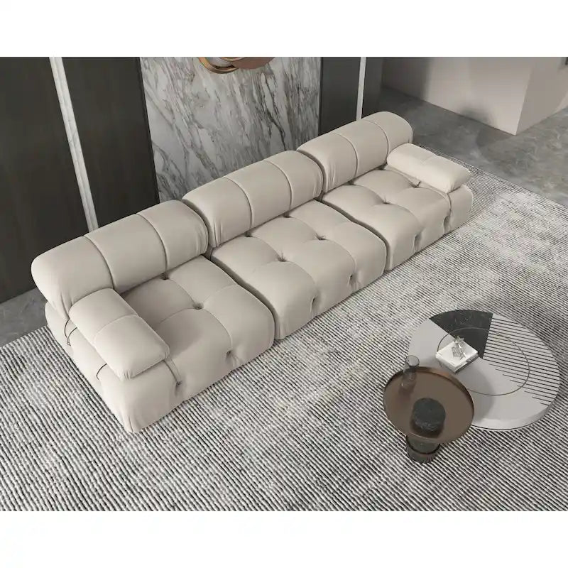 Canapé sectionnel en velours modulaire réversible