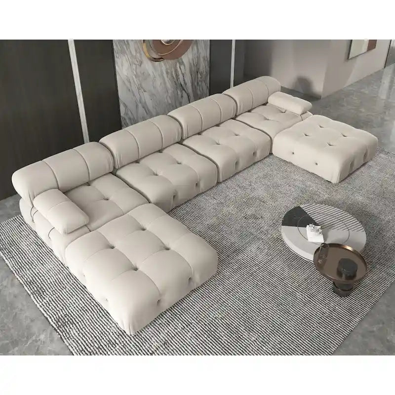 Canapé sectionnel en velours modulaire réversible