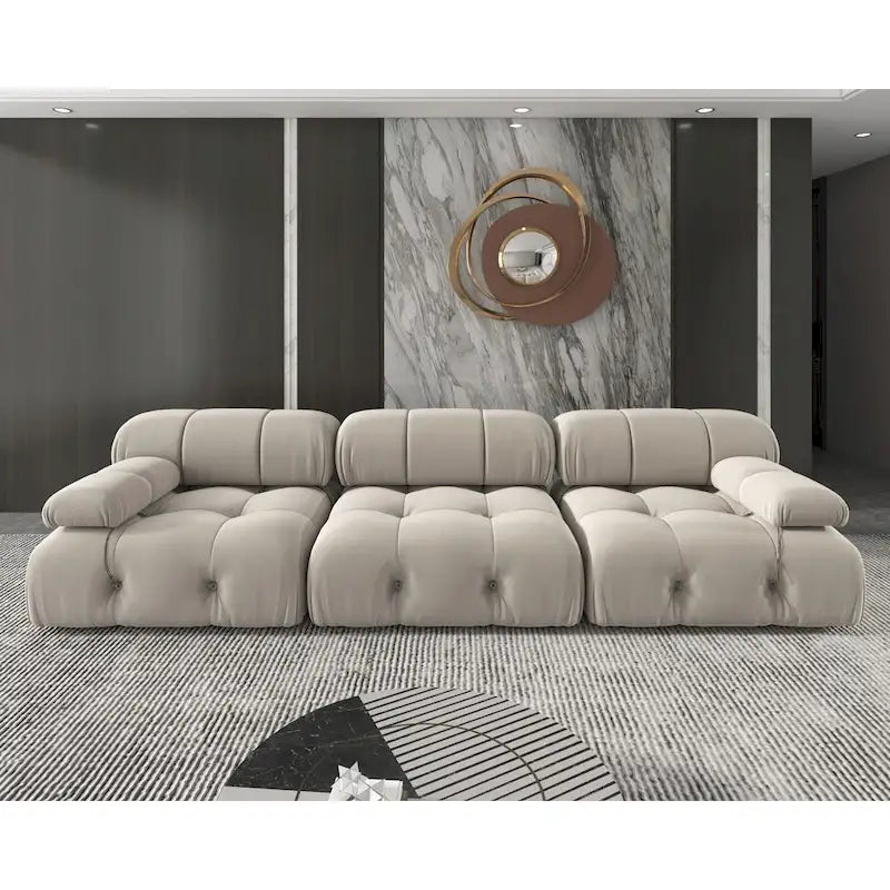 Canapé sectionnel en velours modulaire réversible