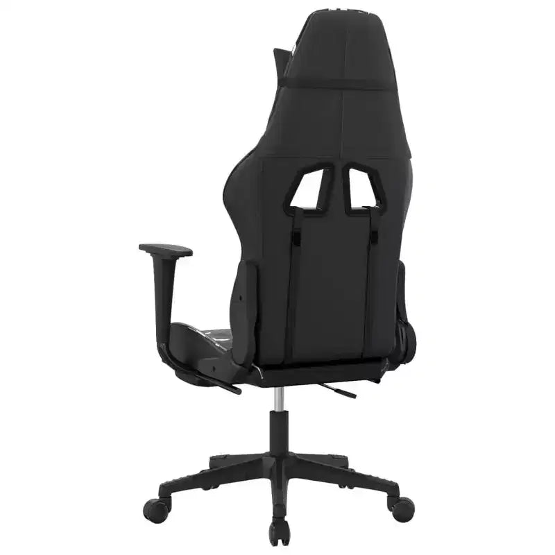 vidaXL Chaise de jeu réglable avec repose-pieds - Noir et camouflage, siège rembourré en similicuir, cadre robuste, design pivotant à 360°