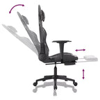 vidaXL Chaise de jeu réglable avec repose-pieds - Noir et camouflage, siège rembourré en similicuir, cadre robuste, design pivotant à 360°