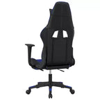vidaXL Chaise de jeu avec repose-pieds, noir et bleu, similicuir