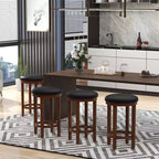 Costway Lot de 2 Tabourets de Bar Hauteur de Comptoir avec Assise Ronde et Repose-Pieds pour Cuisine Noir/Gris