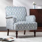 Fauteuil en tissu bleu et blanc 55 Downing Street Nottingham