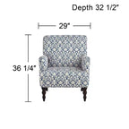 Fauteuil en tissu bleu et blanc 55 Downing Street Nottingham
