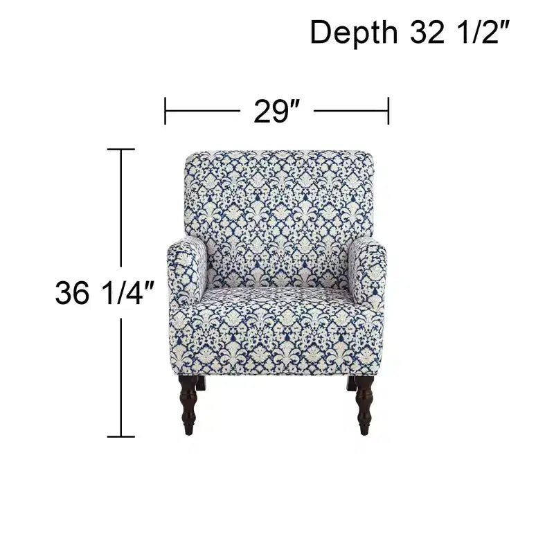 Fauteuil en tissu bleu et blanc 55 Downing Street Nottingham