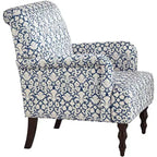Fauteuil en tissu bleu et blanc 55 Downing Street Nottingham