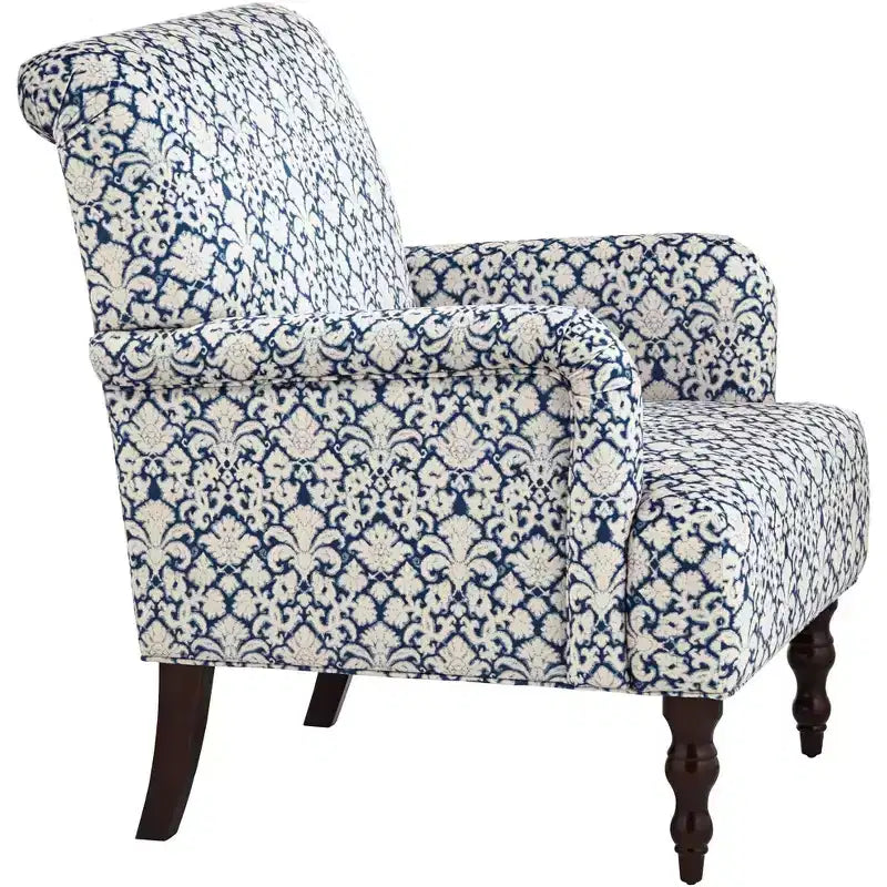 Fauteuil en tissu bleu et blanc 55 Downing Street Nottingham