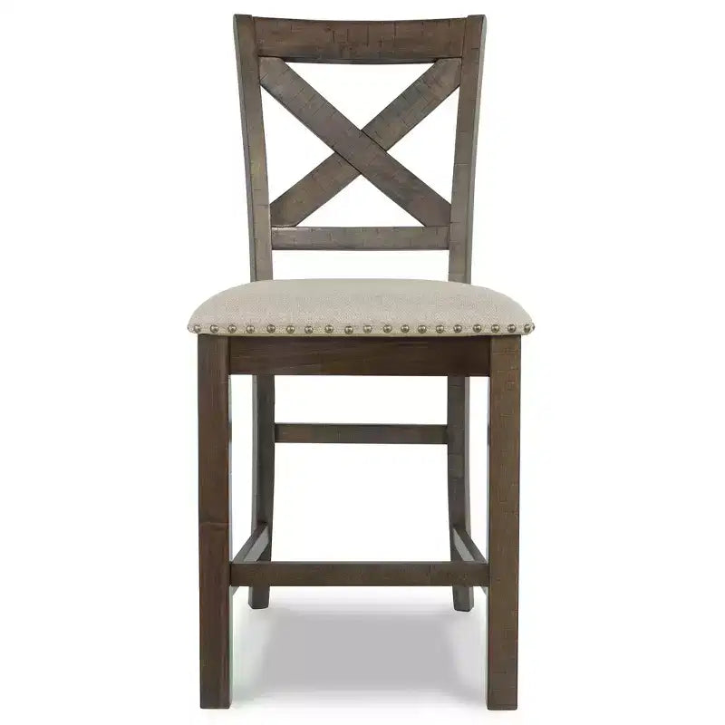 Tabouret de bar rembourré Signature Design by Ashley Morivile, hauteur comptoir, lot de 2, beige