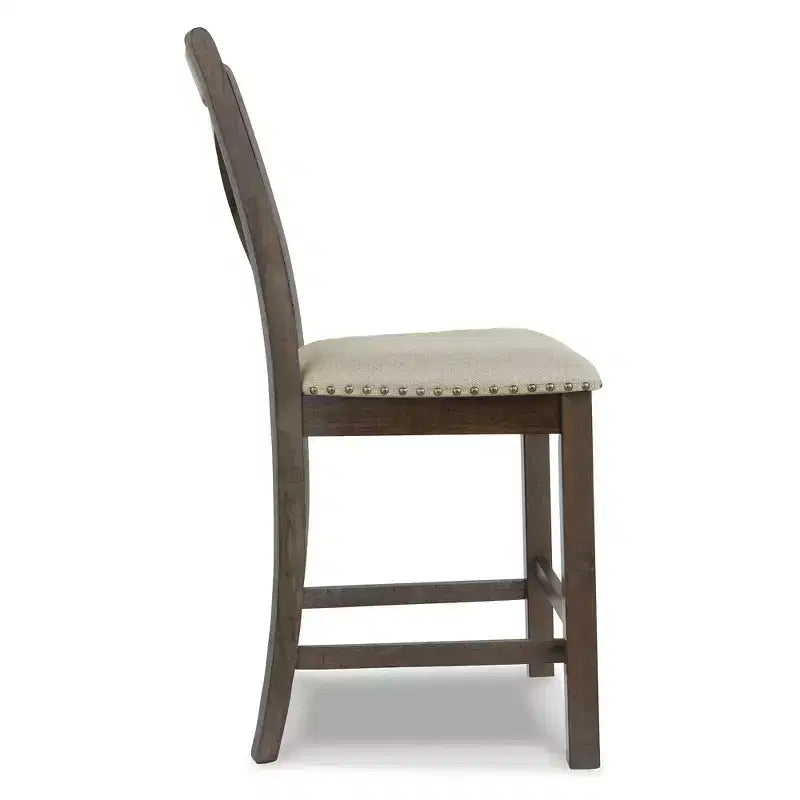 Tabouret de bar rembourré Signature Design by Ashley Morivile, hauteur comptoir, lot de 2, beige