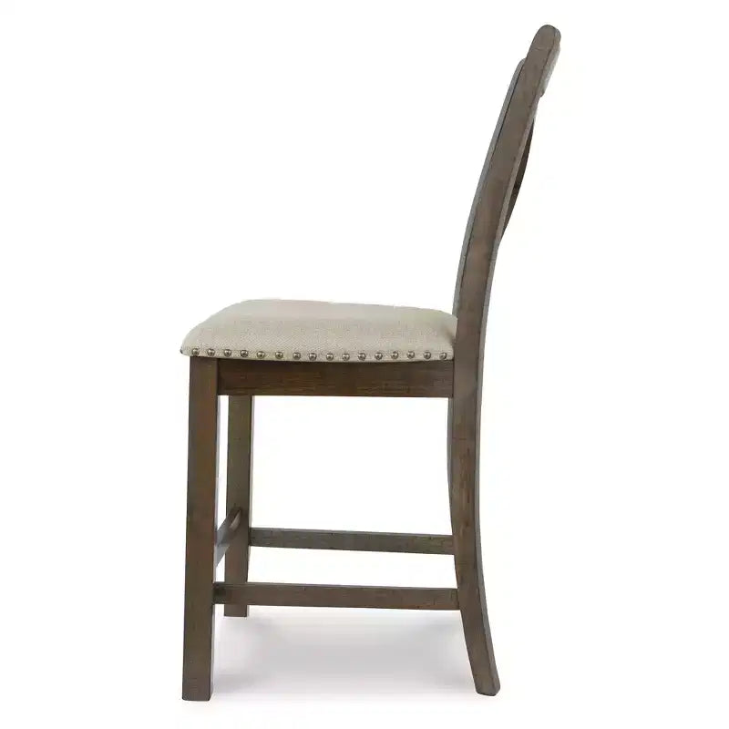 Tabouret de bar rembourré Signature Design by Ashley Morivile, hauteur comptoir, lot de 2, beige