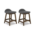 Signature Design by Ashley Lyncott Counter Height Upholstered Barstool with Foam Cushion, Set of 2, Charcoal Gray