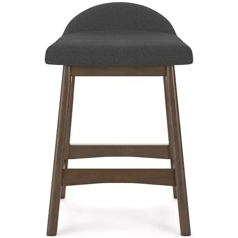 Tabouret de bar rembourré Signature Design by Ashley Lyncott à hauteur de comptoir avec coussin en mousse, lot de 2, gris anthracite
