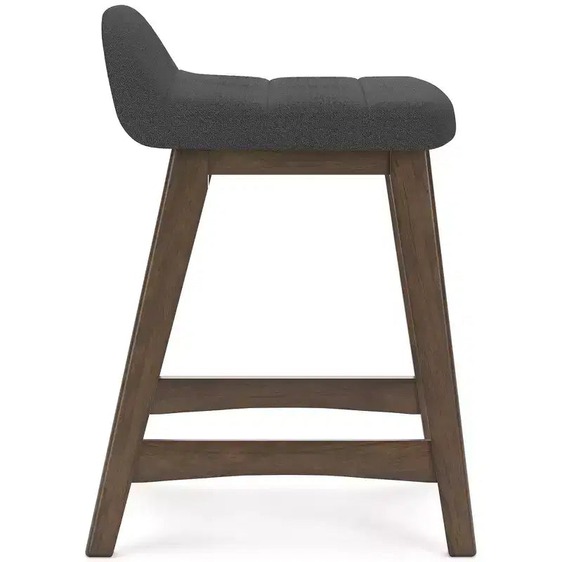 Tabouret de bar rembourré Signature Design by Ashley Lyncott à hauteur de comptoir avec coussin en mousse, lot de 2, gris anthracite