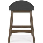Tabouret de bar rembourré Signature Design by Ashley Lyncott à hauteur de comptoir avec coussin en mousse, lot de 2, gris anthracite