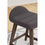 Tabouret de bar rembourré Signature Design by Ashley Lyncott à hauteur de comptoir avec coussin en mousse, lot de 2, gris anthracite