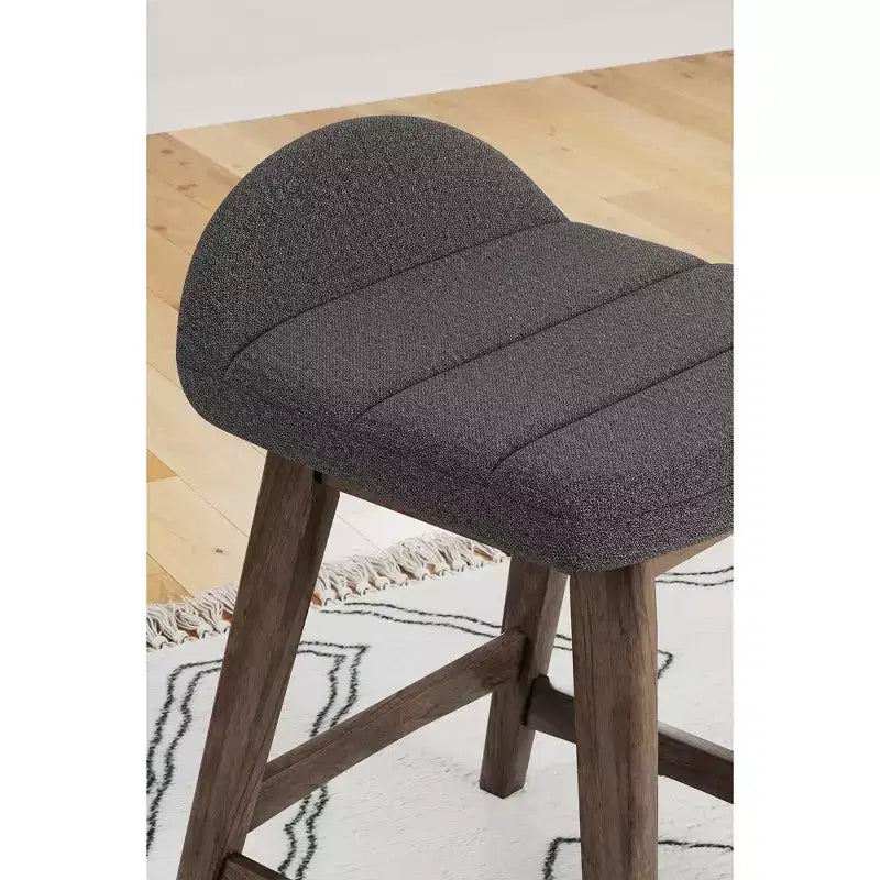 Tabouret de bar rembourré Signature Design by Ashley Lyncott à hauteur de comptoir avec coussin en mousse, lot de 2, gris anthracite