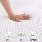 Matelas en mousse à mémoire de forme Wuleitex de 12 pouces, matelas de fermeté moyenne certifié respirant pour un sommeil frais et décompressif