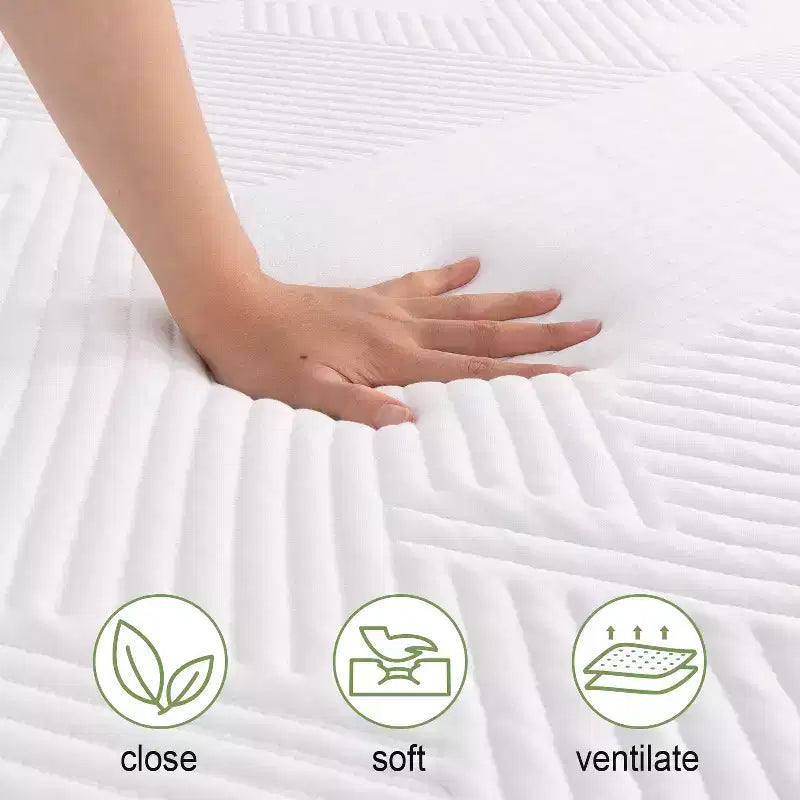 Matelas en mousse à mémoire de forme Wuleitex de 12 pouces, matelas de fermeté moyenne certifié respirant pour un sommeil frais et décompressif