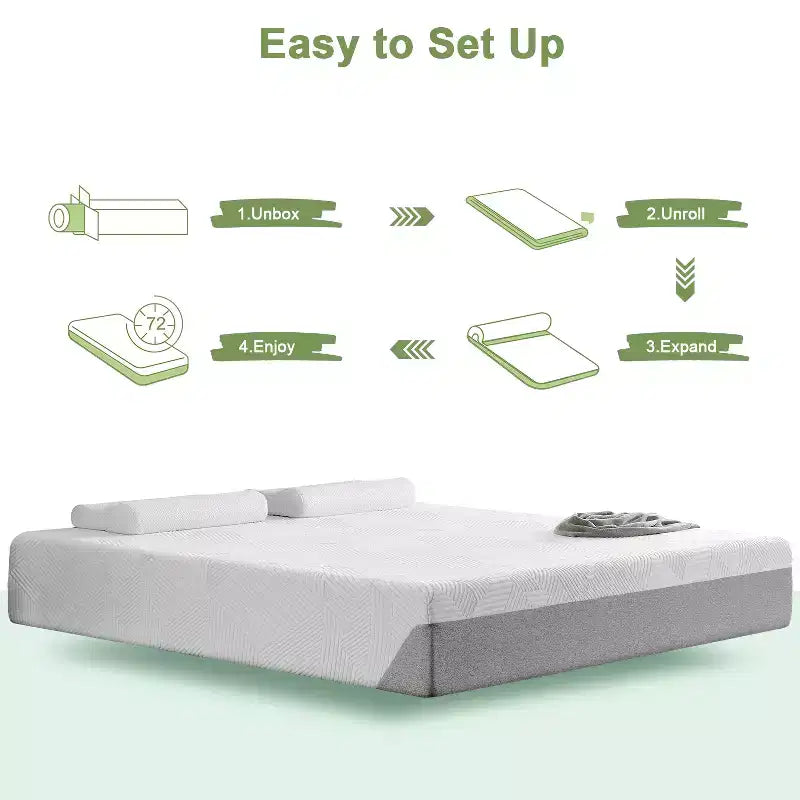 Matelas en mousse à mémoire de forme Wuleitex de 12 pouces, matelas de fermeté moyenne certifié respirant pour un sommeil frais et décompressif