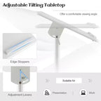 Costway 1/2 PCS Pupitre mobile avec plateau de rangement inclinable Roulettes verrouillables Blanc