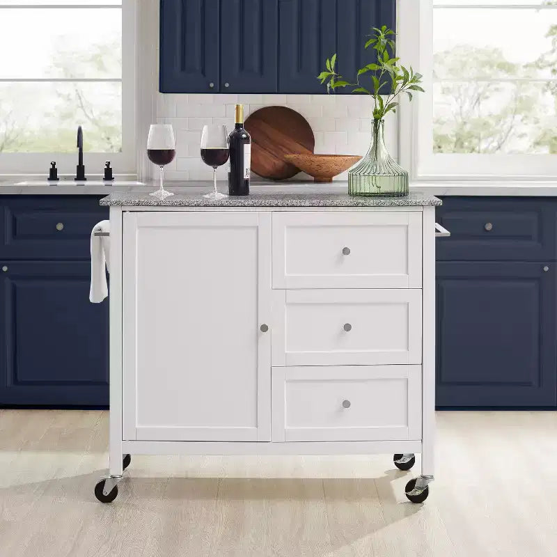 Îlot de cuisine/Chariot de cuisine avec plan de travail en granit Soren - Crosley