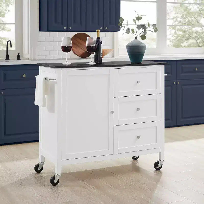 Îlot de cuisine/Chariot de cuisine avec plan de travail en granit Soren - Crosley