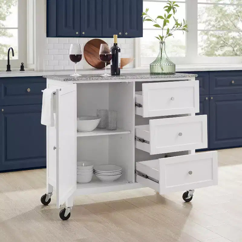 Îlot de cuisine/Chariot de cuisine avec plan de travail en granit Soren - Crosley