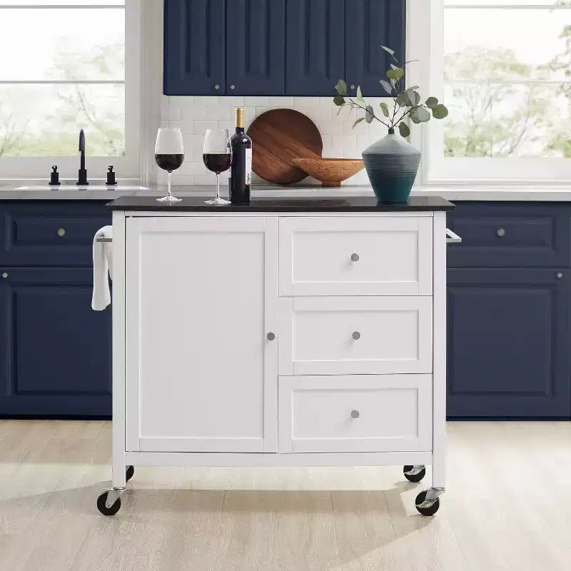 Îlot de cuisine/Chariot de cuisine avec plan de travail en granit Soren - Crosley