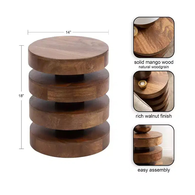 Table d'appoint ronde Omar par Kate and Laurel