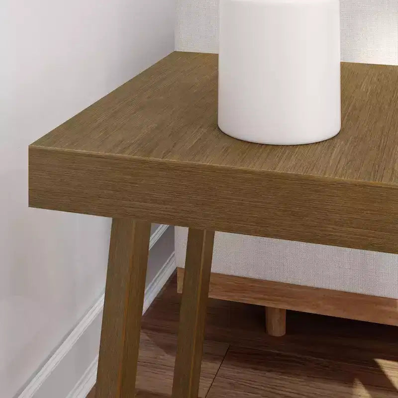 Table d'appoint carrée classique en bois massif Plank+Beam, table de canapé de 50,8 cm pour le salon, bout de canapé