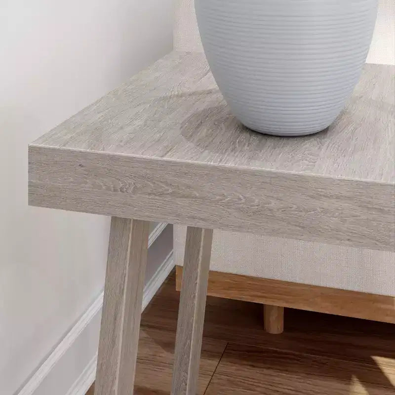 Table d'appoint carrée classique en bois massif Plank+Beam, table de canapé de 50,8 cm pour le salon, bout de canapé