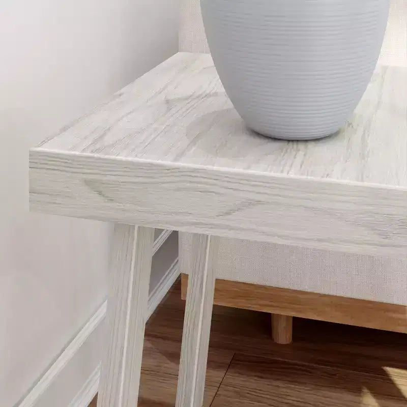Table d'appoint carrée classique en bois massif Plank+Beam, table de canapé de 50,8 cm pour le salon, bout de canapé