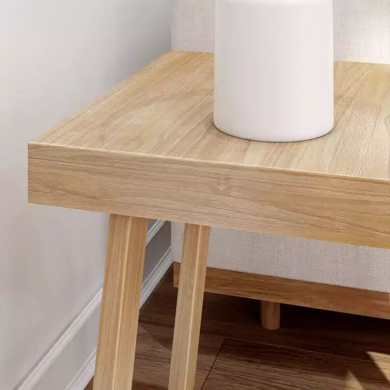 Table d'appoint carrée classique en bois massif Plank+Beam, table de canapé de 50,8 cm pour le salon, bout de canapé