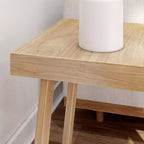 Table d'appoint carrée classique en bois massif Plank+Beam, table de canapé de 50,8 cm pour le salon, bout de canapé