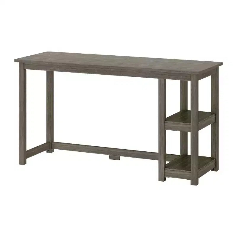 Bureau en bois massif Planche+Poutre avec étagères pour ordinateur, jeux, études, bureau pour la maison, 55
