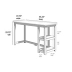 Bureau en bois massif Planche+Poutre avec étagères pour ordinateur, jeux, études, bureau pour la maison, 55