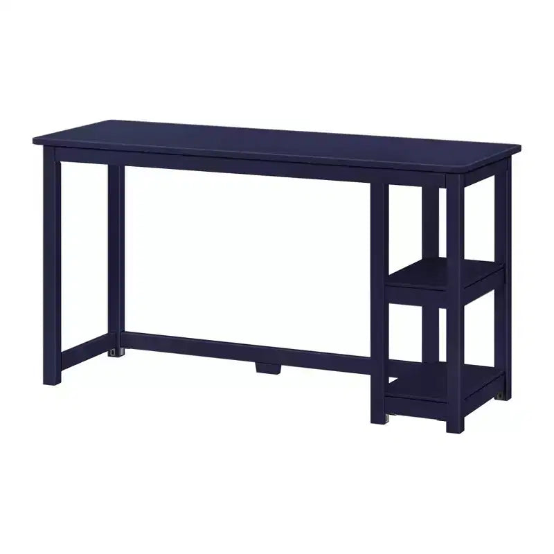 Bureau en bois massif Planche+Poutre avec étagères pour ordinateur, jeux, études, bureau pour la maison, 55