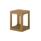 Table d'appoint carrée en bois massif Plank+Beam 20 avec étagère, table de chevet avec rangement pour salon