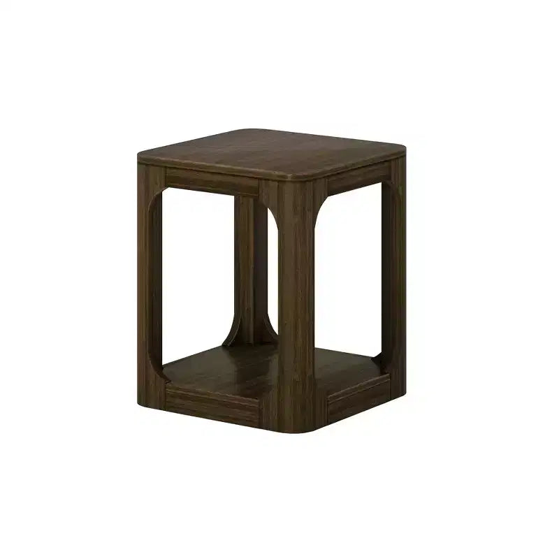 Table d'appoint carrée en bois massif Plank+Beam 20 avec étagère, table de chevet avec rangement pour salon