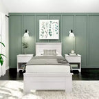 Cadre de lit simple Plank+Beam Farmhouse avec tête de lit, lit plateforme en bois massif